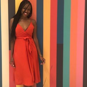 Orange Wrap Dress